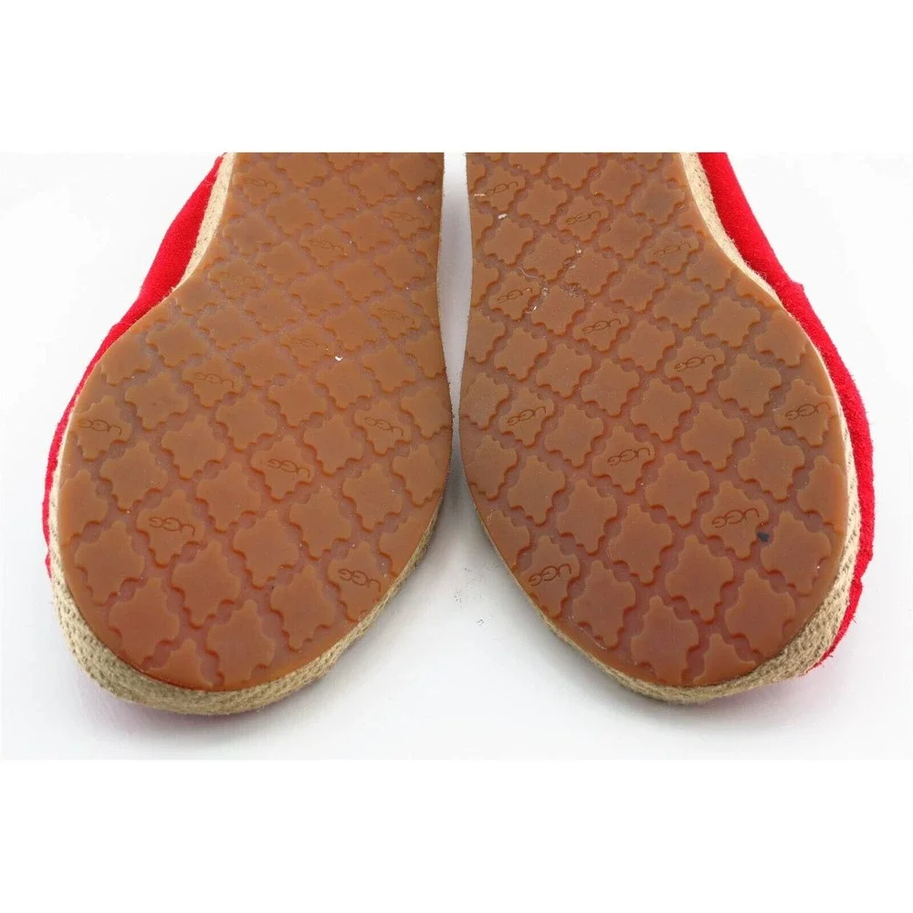 UGG Girls Espadrilles Size 6 Red Fabric Casual Slip-On Flats Lightweight Comfort